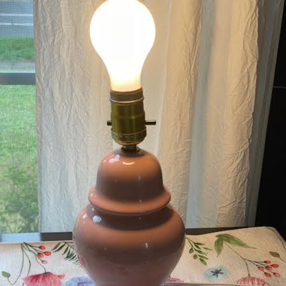 Porcelain Pink  Ginger Jar Table Lamp,  Small Electrical Lamp Girl Bedroom Decor - Picture 8 of 11